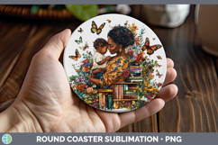 GorgeousBS04 Bookshelf Round Coaster design.