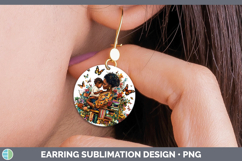 GorgeousBS04 Bookshelf Round Earrings design.
