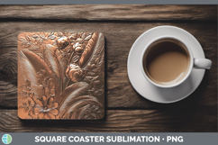 GorgeousBS04 Copper Relief Square Coaster design.
