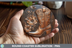 GorgeousBS04 Copper Relief Round Coaster design.