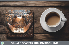 GorgeousBS04 Copper Relief Square Coaster design.