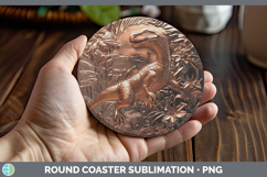 GorgeousBS04 Copper Relief Round Coaster design.