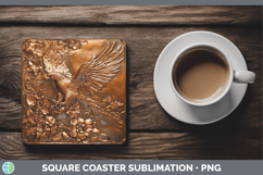 GorgeousBS04 Copper Relief Square Coaster design.