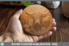 GorgeousBS04 Copper Relief Round Coaster design.