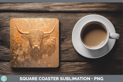 GorgeousBS04 Copper Relief Square Coaster design.