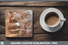 GorgeousBS04 Copper Relief Square Coaster design.