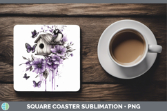 GorgeousBS04 Purple Drips Square Coaster design.
