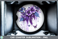 GorgeousBS04 Purple Drips Car Coaster design.