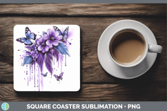 GorgeousBS04 Purple Drips Square Coaster design.
