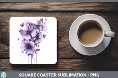 GorgeousBS04 Purple Drips Square Coaster design.