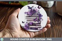 GorgeousBS04 Purple Drips Round Coaster design.