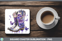 GorgeousBS04 Purple Drips Square Coaster design.