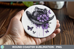 GorgeousBS04 Purple Drips Round Coaster design.