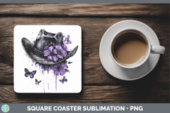GorgeousBS04 Purple Drips Square Coaster design.