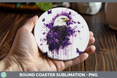 GorgeousBS04 Purple Drips Round Coaster design.