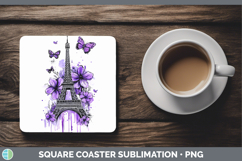 GorgeousBS04 Purple Drips Square Coaster design.