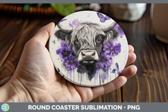 GorgeousBS04 Purple Drips Round Coaster design.