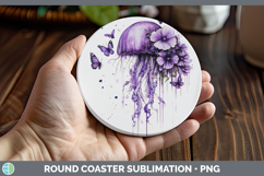 GorgeousBS04 Purple Drips Round Coaster design.