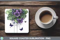 GorgeousBS04 Purple Drips Square Coaster design.