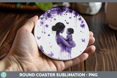GorgeousBS04 Purple Drips Round Coaster design.