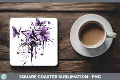 GorgeousBS04 Purple Drips Square Coaster design.