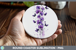 GorgeousBS04 Purple Drips Round Coaster design.