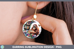 GorgeousBS05 Bookshelf Round Earrings design.