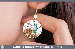 GorgeousBS05 Bookshelf Round Earrings design.