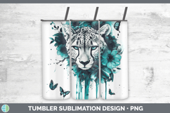 GorgeousBS05 Teal Drips Tumbler design.