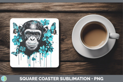 GorgeousBS05 Teal Drips Square Coaster design.