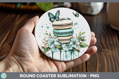 GorgeousBS05 Teal Drips Round Coaster design.
