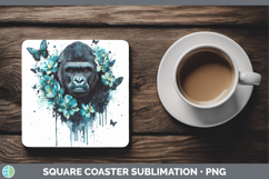 GorgeousBS05 Teal Drips Square Coaster design.
