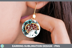 GorgeousBS05 Teal Drips Round Earrings design.