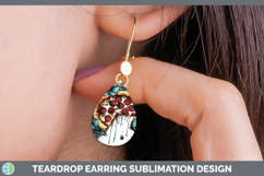 GorgeousBS05 Teal Drips Teardrop Earrings design.