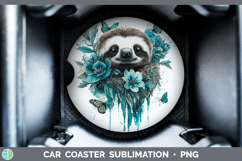 GorgeousBS05 Teal Drips Car Coaster design.