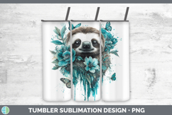 GorgeousBS05 Teal Drips Tumbler design.