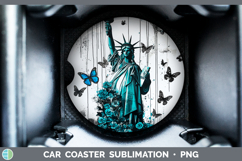 GorgeousBS05 Teal Drips Car Coaster design.