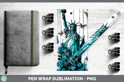 GorgeousBS05 Teal Drips Pen Wrap design.