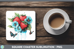 GorgeousBS05 Teal Drips Square Coaster design.