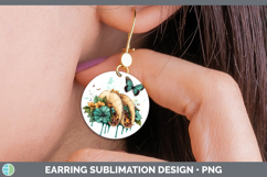 GorgeousBS05 Teal Drips Round Earrings design.