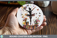 GorgeousBS06 Bookshelf Round Coaster design.
