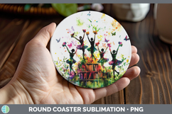 GorgeousBS06 Bookshelf Round Coaster design.