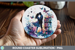 GorgeousBS06 Bookshelf Round Coaster design.