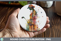 GorgeousBS06 Bookshelf Round Coaster design.