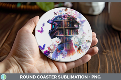 GorgeousBS06 Bookshelf Round Coaster design.