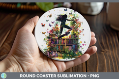 GorgeousBS06 Bookshelf Round Coaster design.