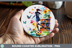 GorgeousBS06 Bookshelf Round Coaster design.
