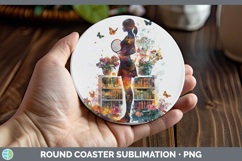 GorgeousBS06 Bookshelf Round Coaster design.