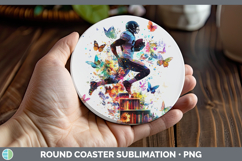 GorgeousBS06 Bookshelf Round Coaster design.