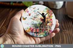 GorgeousBS06 Bookshelf Round Coaster design.